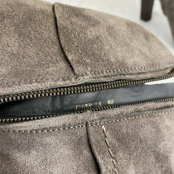 GEOX Ankle Boots Suede Bootie Taupe Size Zip Heels - Picture 9 of 12